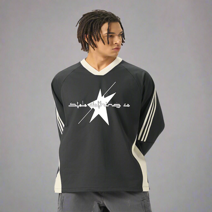 Stolo Clothing Co Essentials V-Neck Color Block Long-Sleeve Tee