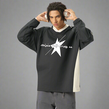 Stolo Clothing Co Essentials V-Neck Color Block Long-Sleeve Tee