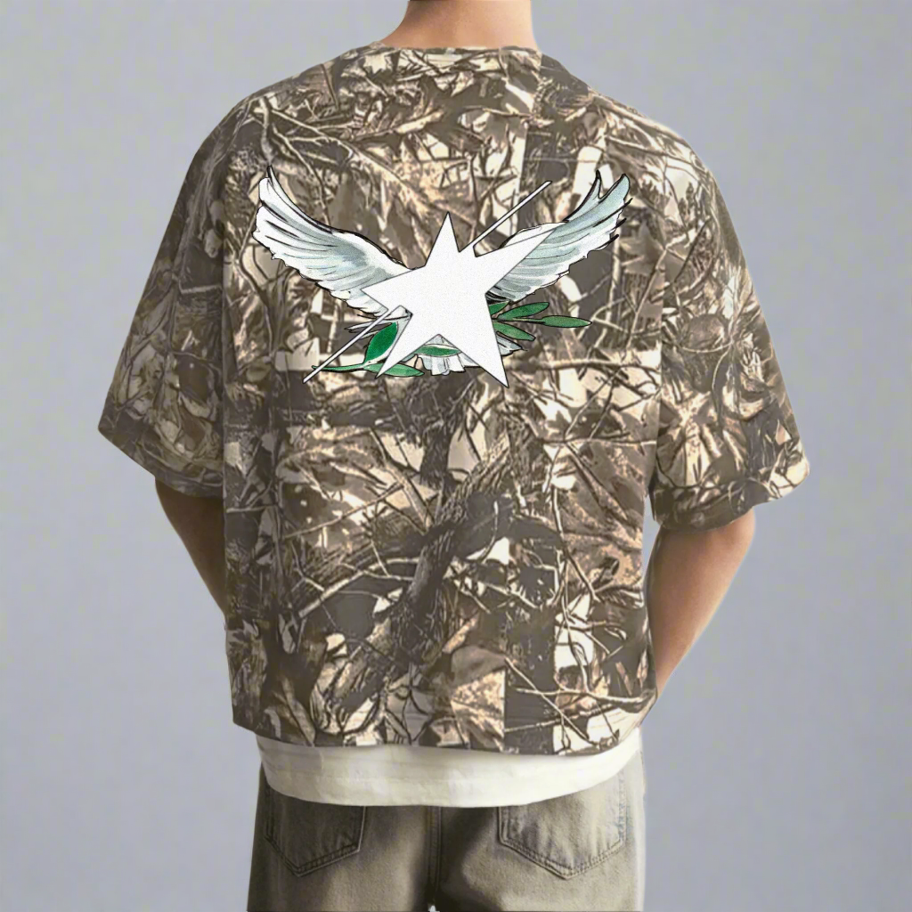 Stolo Clothing Co Birdies Cropped Tree Print Camo Tee