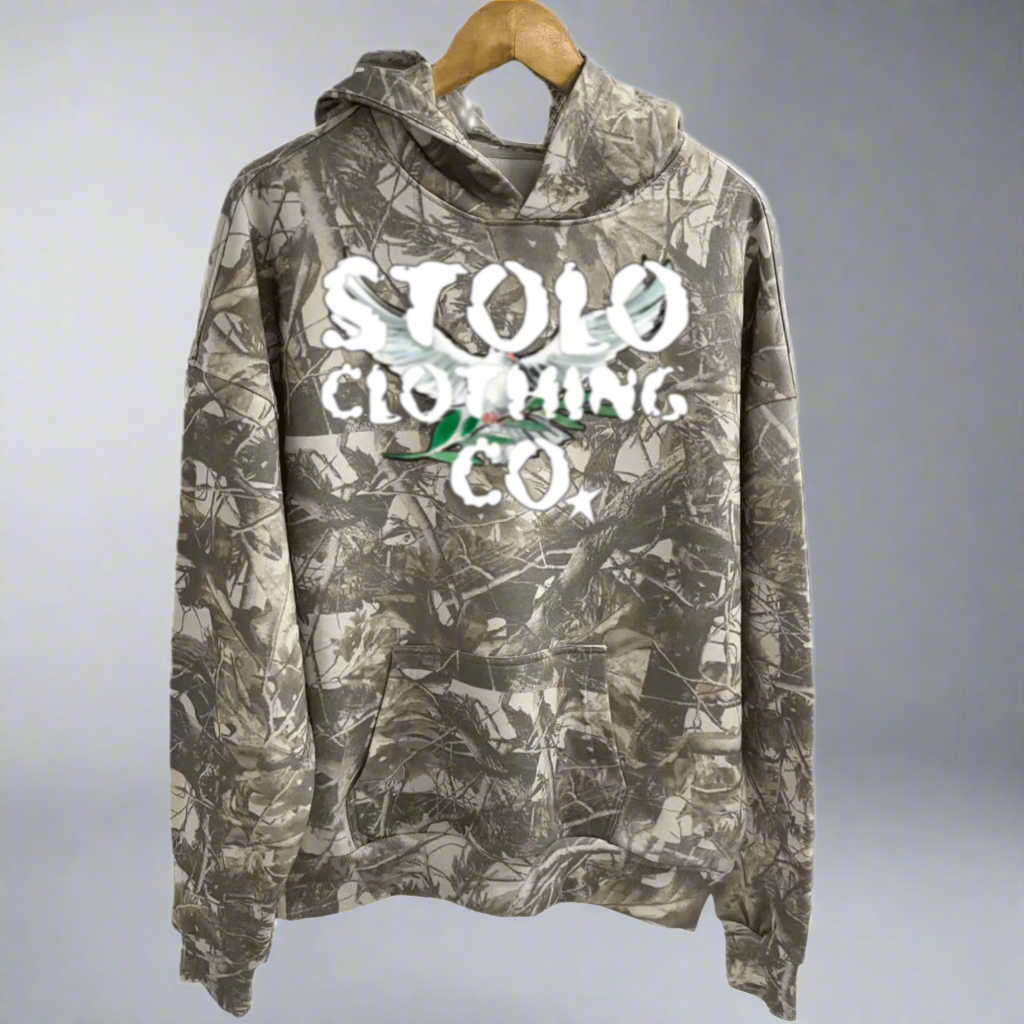 Stolo Clothing Co Birdies French Terry Tree Print Camo Hoodie