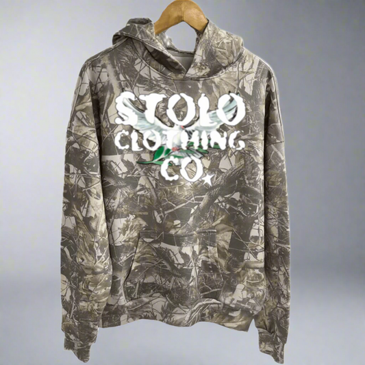 Stolo Clothing Co Birdies French Terry Tree Print Camo Hoodie