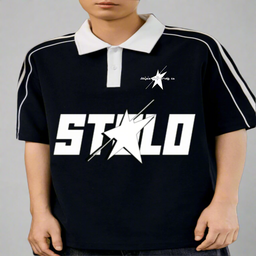 Stolo Clothing Co STARCHILD Contrast Collar Short-Sleeve Polo Tee Shirt