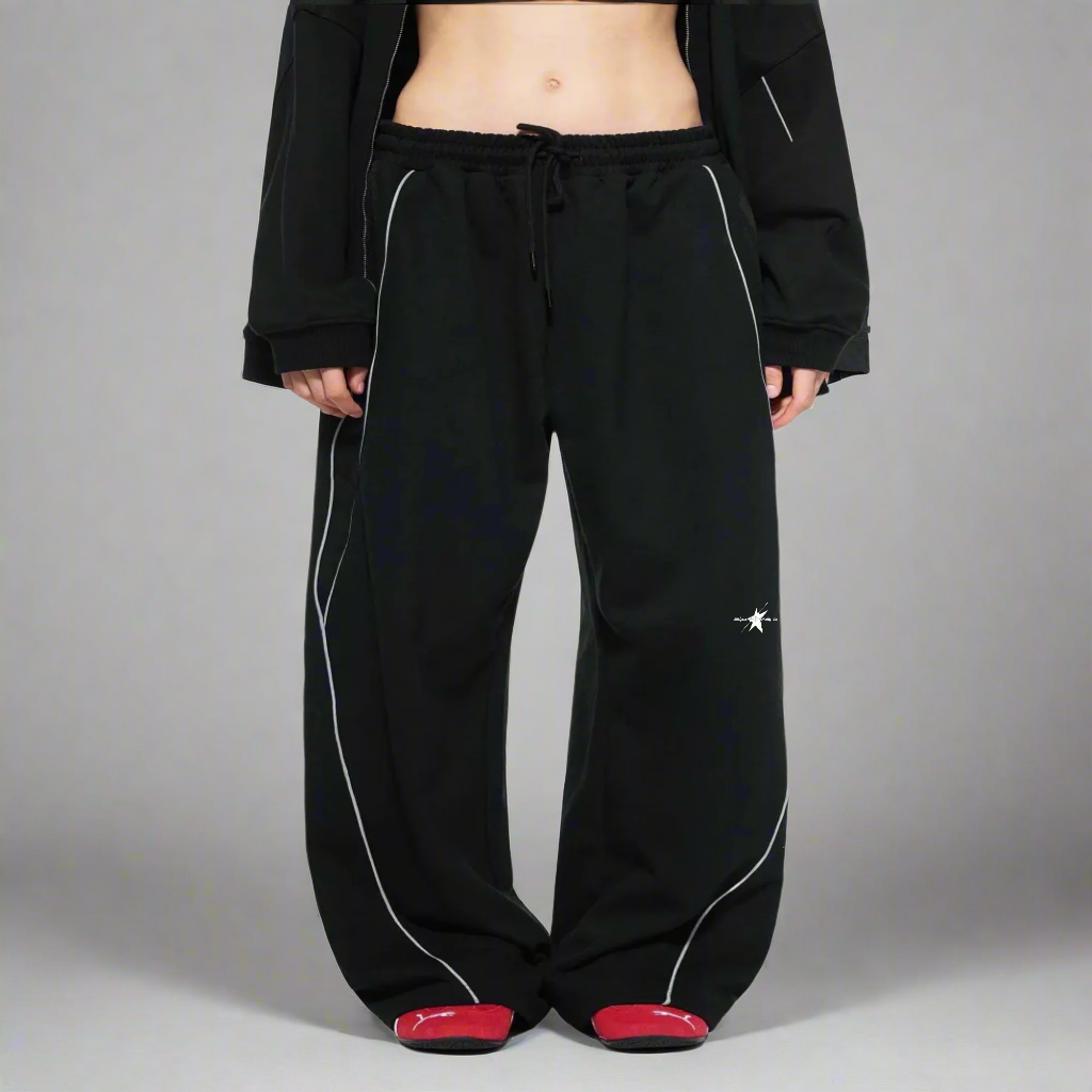 Stolo Clothing Co Essential Reflection Striped Straight-Leg Sweatpants