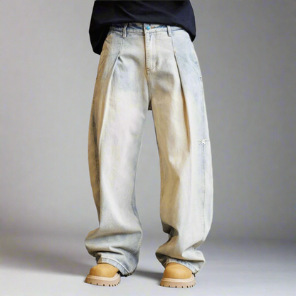 Stolo Clothing Co Essential Baggy Faded Blue Denim Jeans