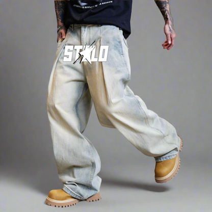 Stolo Clothing Co STARCHILD Baggy Faded Blue Denim Jeans