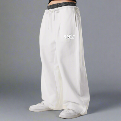 Stolo Clothing Co STARCHILD Double Waist Band Baggy Sweatpants With Plaid Boxers