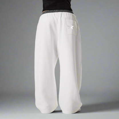 Stolo Clothing Co STARCHILD Double Waist Band Baggy Sweatpants With Plaid Boxers