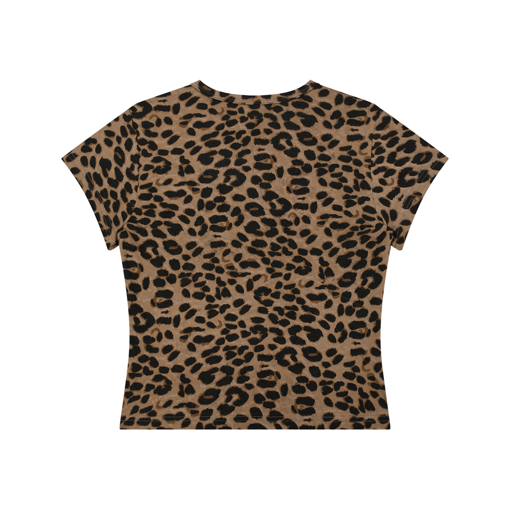 Stolo Clothing Co REBORN Leopard Print Fitted Crop Tee
