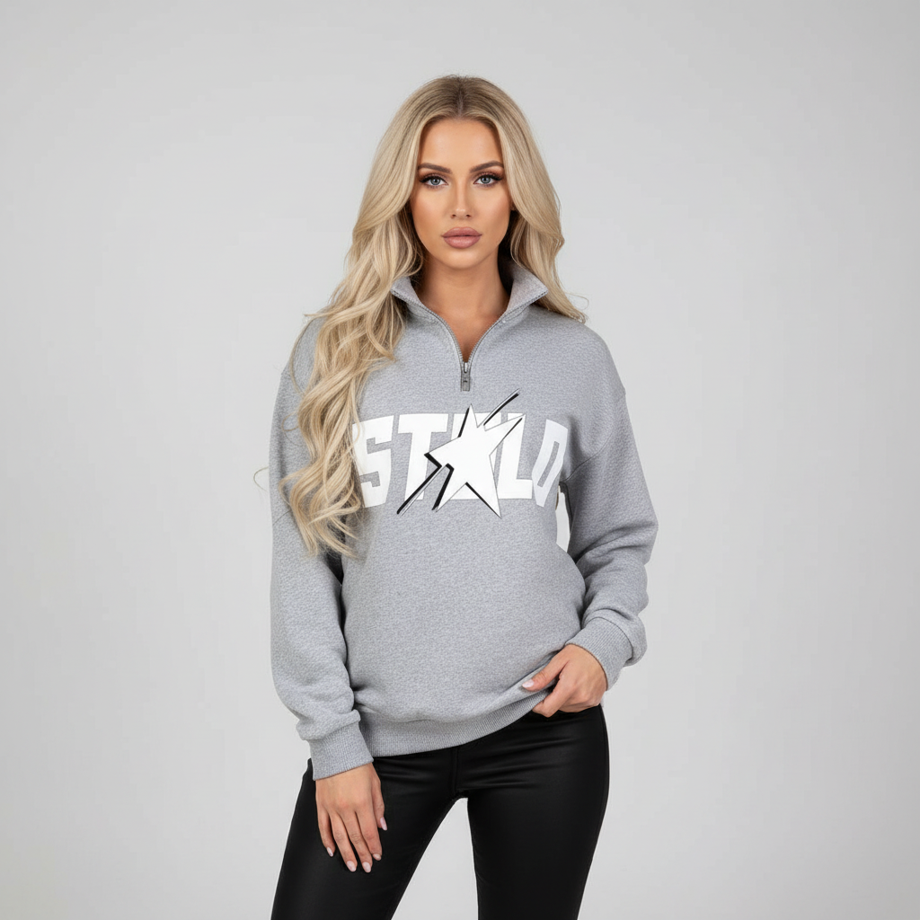 Stolo Clothing Co STARCHILD Classic Quarter-Zip Fleece Long Sleeve Tee