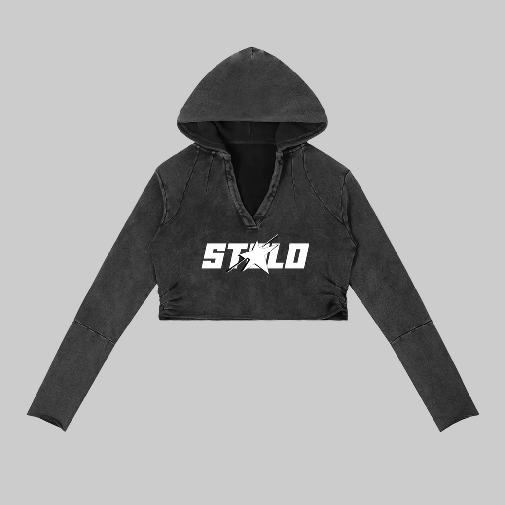 Stolo Clothing Co STARCHILD Vintage Washed Raw Edge Cropped Hoodie