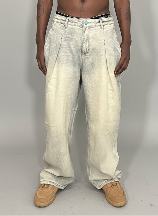 Stolo Clothing Co Essential Baggy Faded Blue Denim Jeans