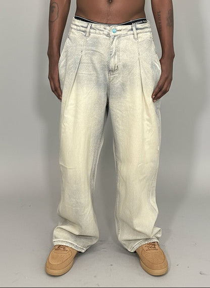 Stolo Clothing Co Essential Baggy Faded Blue Denim Jeans