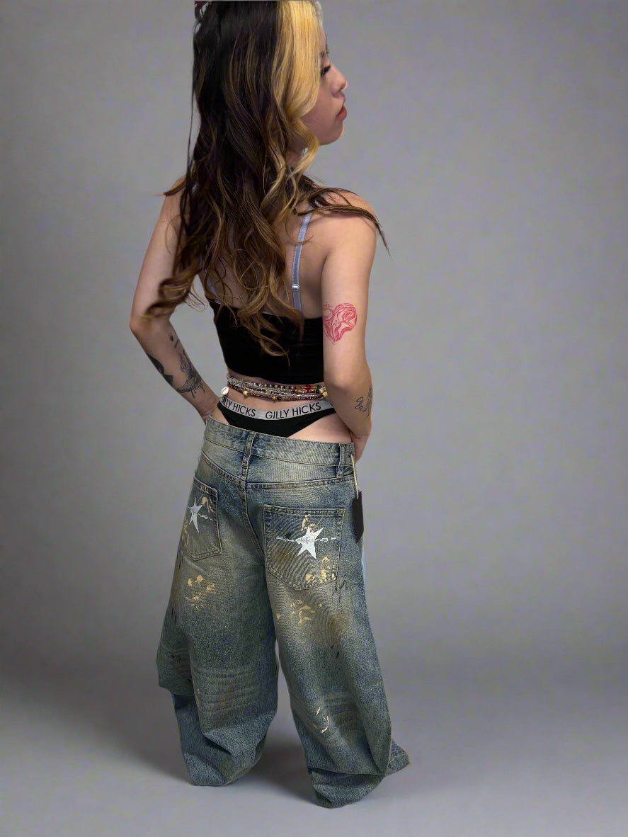 Stolo Clothing Co Essentials Unisex Hand-Painted Baggy Jeans