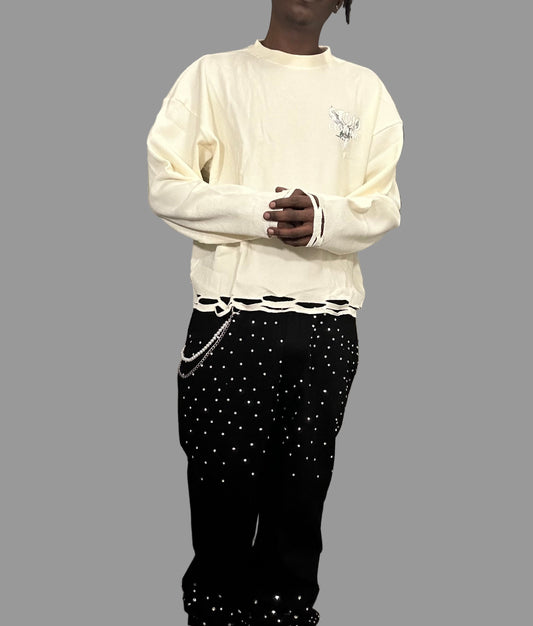 Stolo Clothing Co Birdies Waffle Cropped Long Sleeve Tee