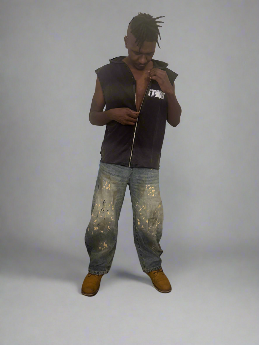 Stolo Clothing Co STARCHILD Vintage Washed Sleeveless Zip Up Tee
