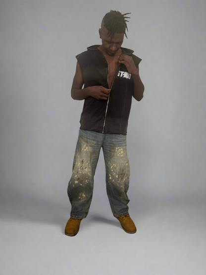 Stolo Clothing Co STARCHILD Vintage Washed Sleeveless Zip Up Hoodie