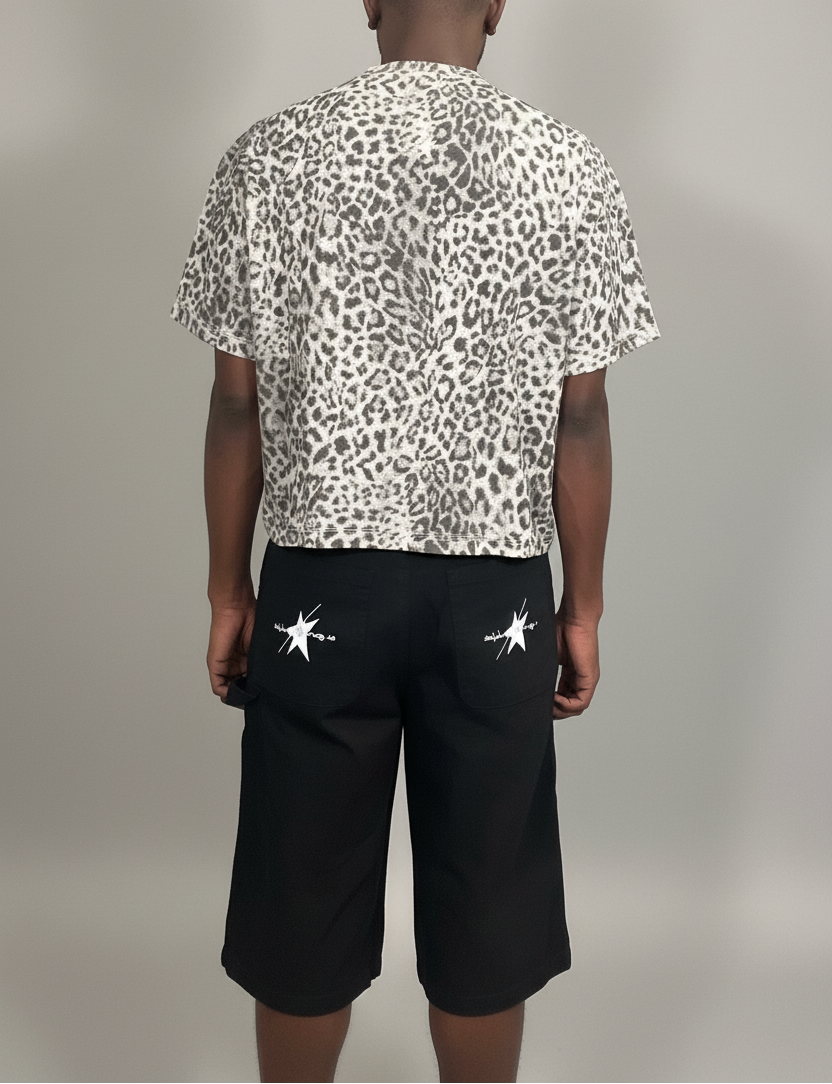 Stolo Clothing Co PREYING NUN Leopard Print Boxy Tee (240GSM)