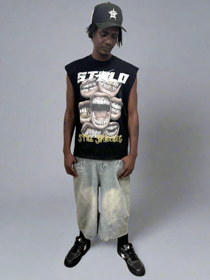 Limited Edition Stolo Clothing Co STILL SHINNING Raw Edge Cotton Tank Top Tee