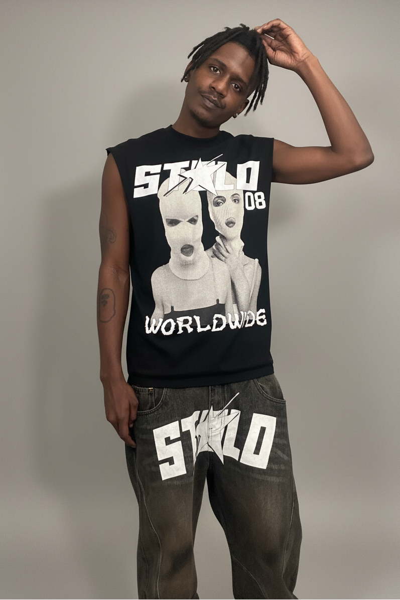Stolo Clothing Co SKIED UP 2026 Raw Edge Cotton Tank Top Tee