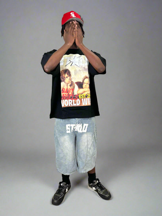 Limited Edition Stolo Clothing Co BABY ANGELS Oversized Cut Boxy Tee