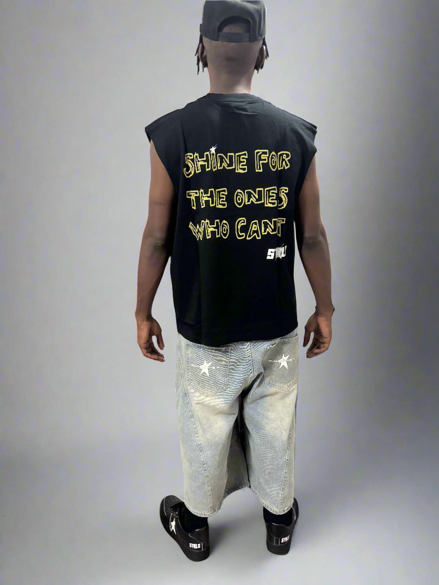 Stolo Clothing Co STILL SHINNING Raw Edge Cotton Tank Top Tee