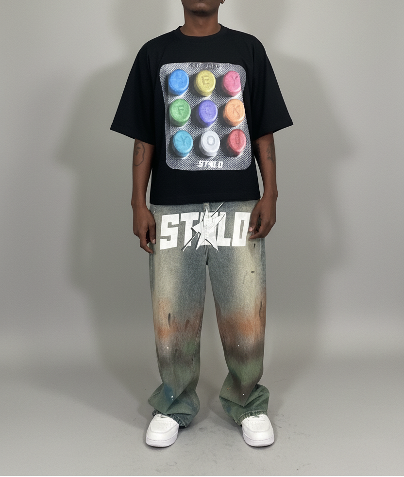 Stolo Clothing Co PAIN PILL Oversized Boxy Tee (300GSM)