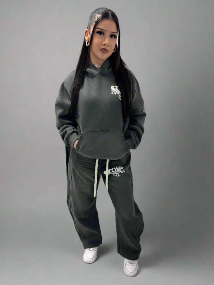 Stolo Clothing Co Birdies Hand-Frayed Sun Faded Boxy Hoodie