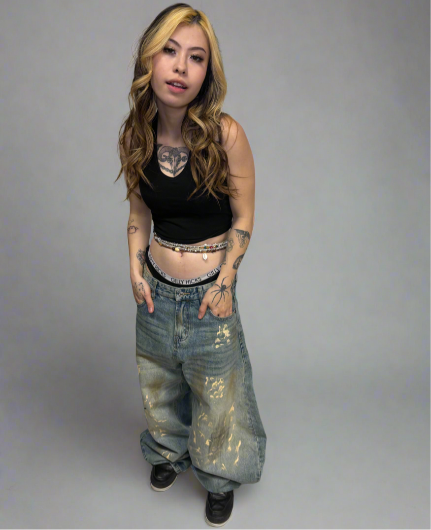 Stolo Clothing Co Essentials Unisex Hand-Painted Baggy Jeans