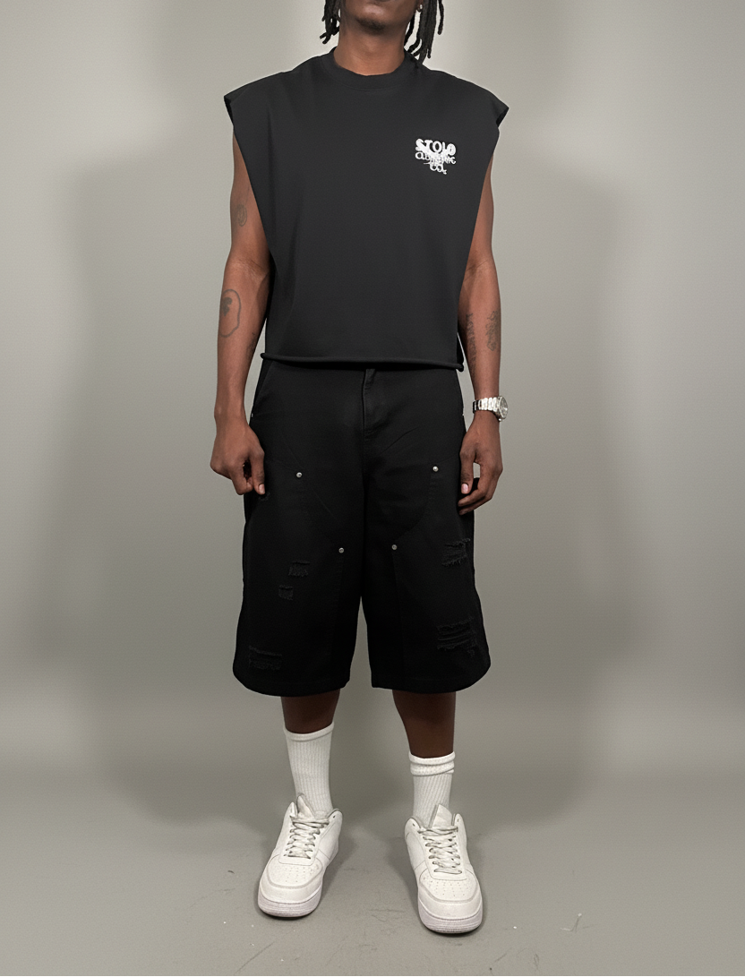 Stolo Clothing Co Birdies Minimalistic French Terry Boxy Tank Top Tee (340GSM)