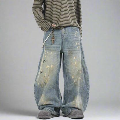 Stolo Clothing Co STARCHILD Back Print Hand-Painted Baggy Denim Jeans