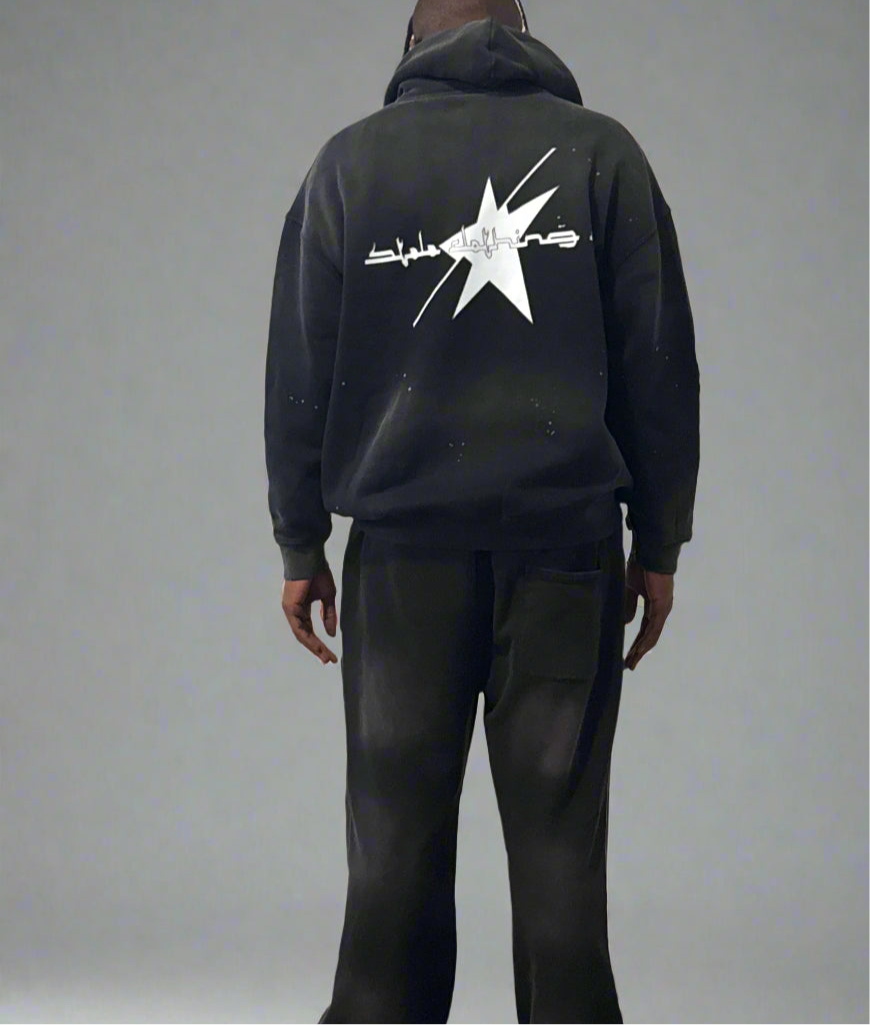 Stolo Clothing Co Smile Vintage Wash Frayed Fleece Hoodie