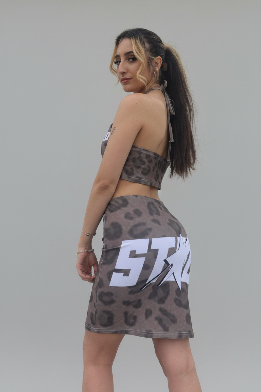 Stolo Clothing Co STARCHILD Leopard Print Halter Neck SwimSuit