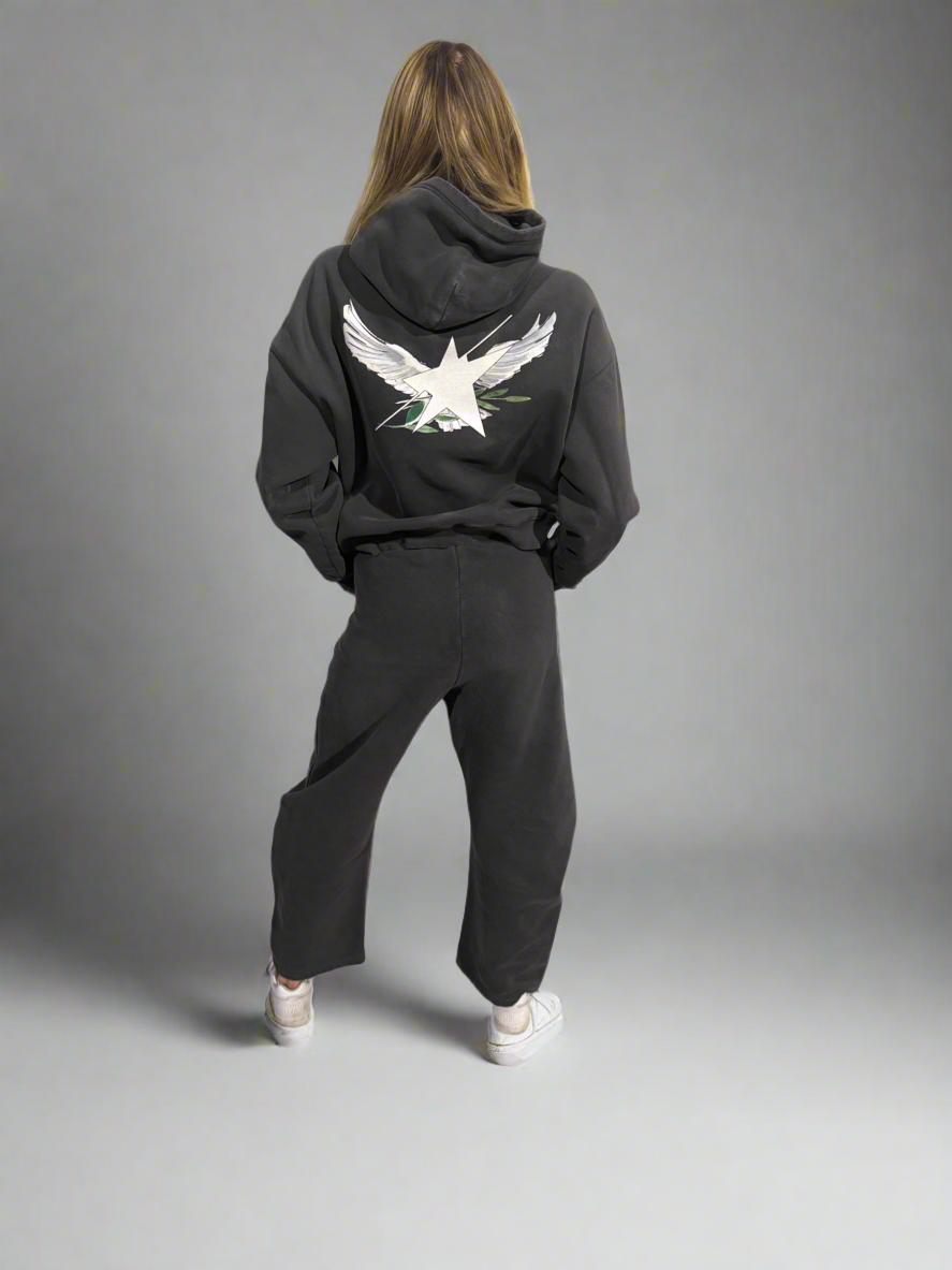 Stolo Clothing Co Birdies Hand-Frayed Sun Faded Boxy Hoodie