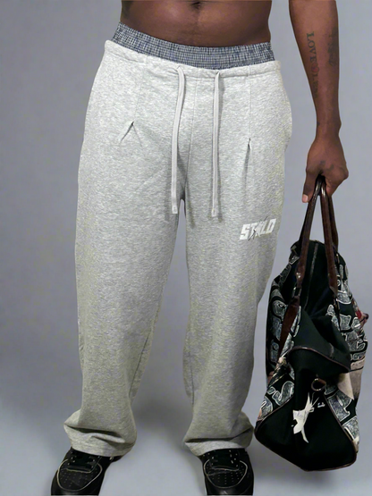 Stolo Clothing Co STARCHILD Double Waist Band Baggy Sweatpants With Plaid Boxers