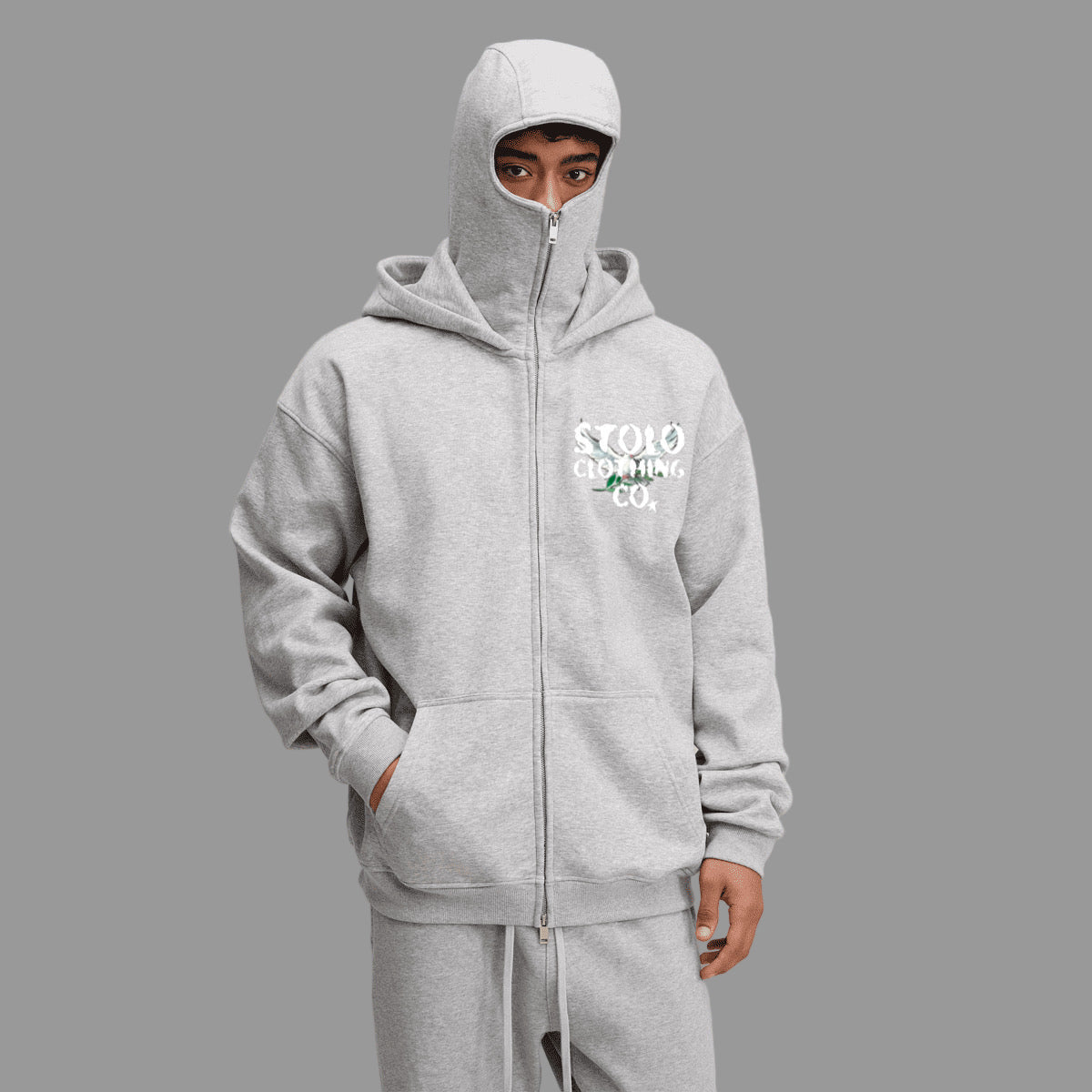 Stolo Clothing Co Birdies Civil War Edition Double Zip-Up Hoodie with Built-in Face Mask