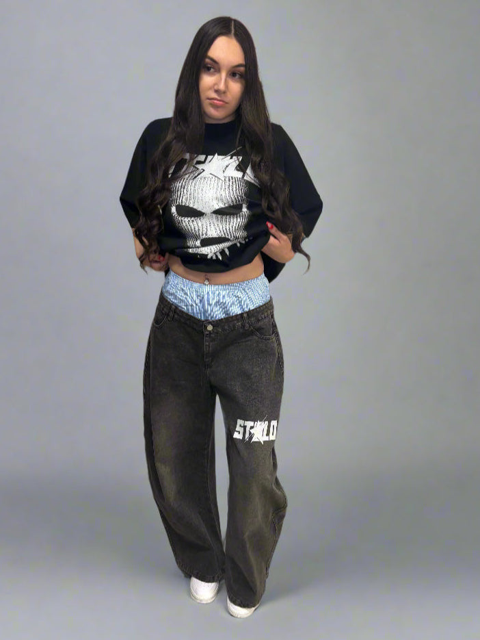 Stolo Clothing Co STARCHILD  Hand Faded Baggy Jeans With Boxer Waistband (Unisex)