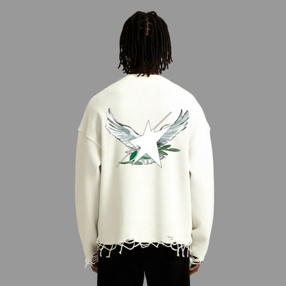 Stolo Clothing Co Birdies Waffle Cropped Long Sleeve Tee
