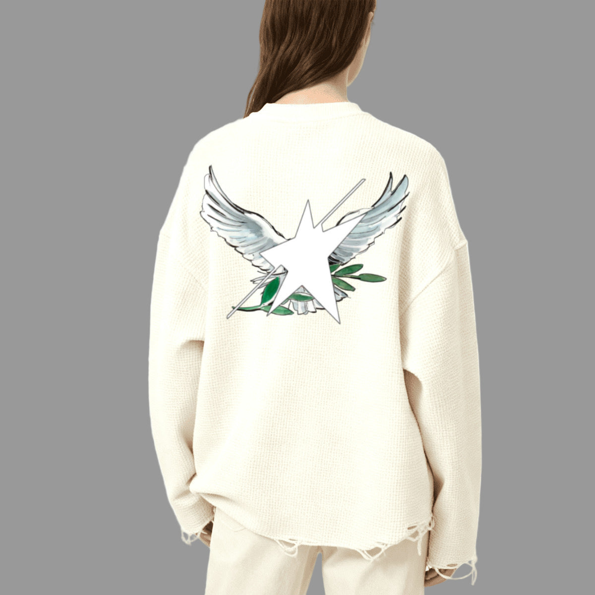 Stolo Clothing Co Birdies Waffle Cropped Long Sleeve Tee