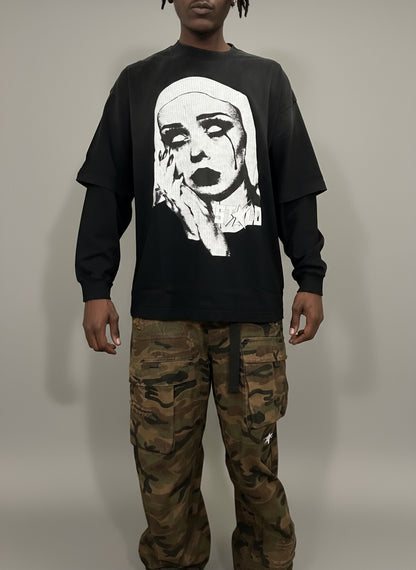 Stolo Clothing Co Essential Unisex Camouflage Frayed Baggy Jeans