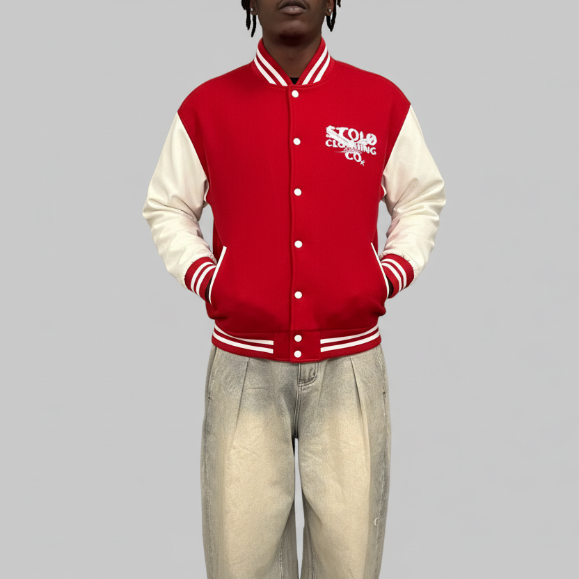 Limited Edition Stolo Clothing Co Birdies Fleece Two-Tone Varsity Jacket