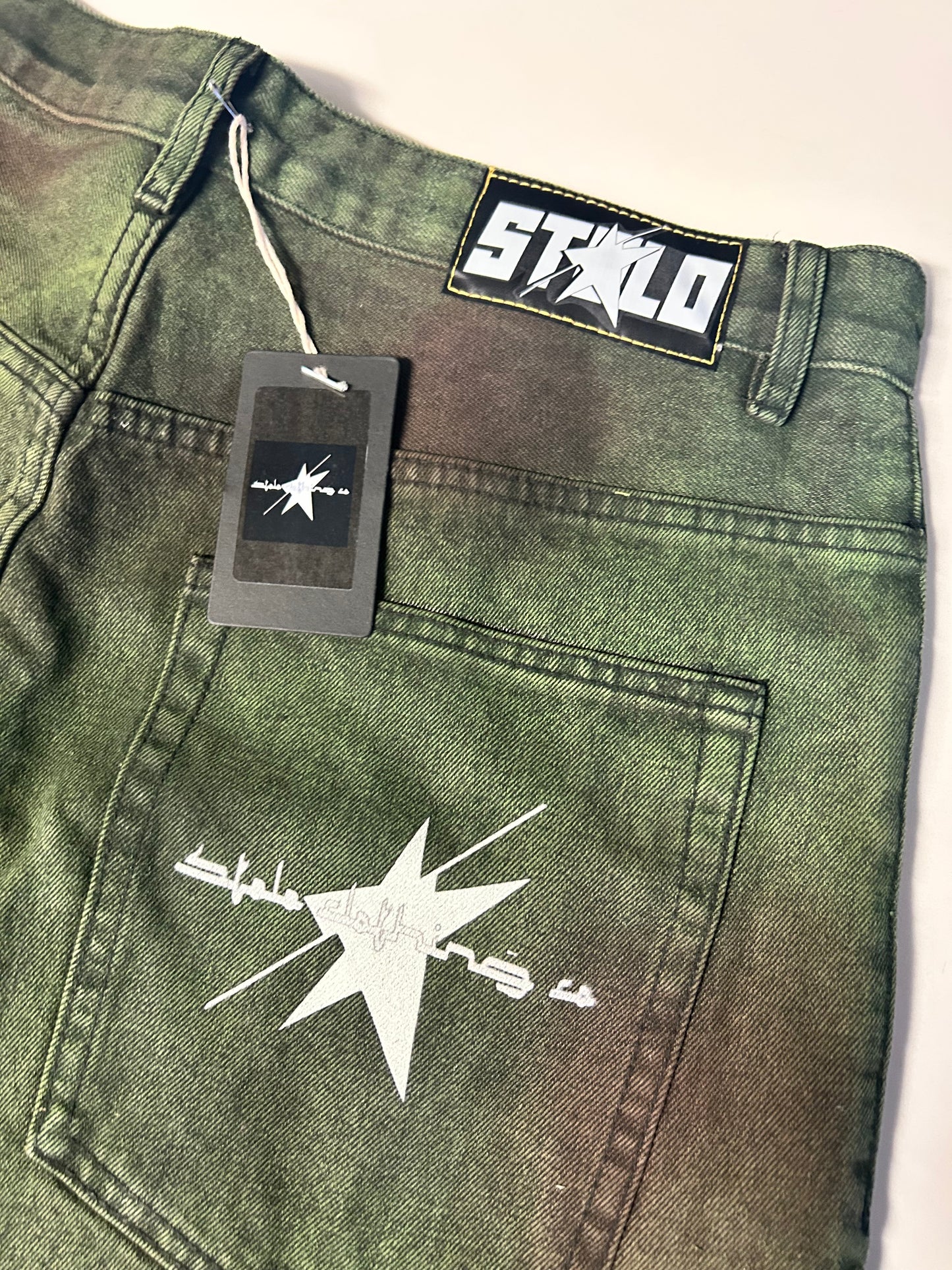 Stolo Clothing Co STARCHILD Aurora Baggy Unisex Faded Green Denim Jeans