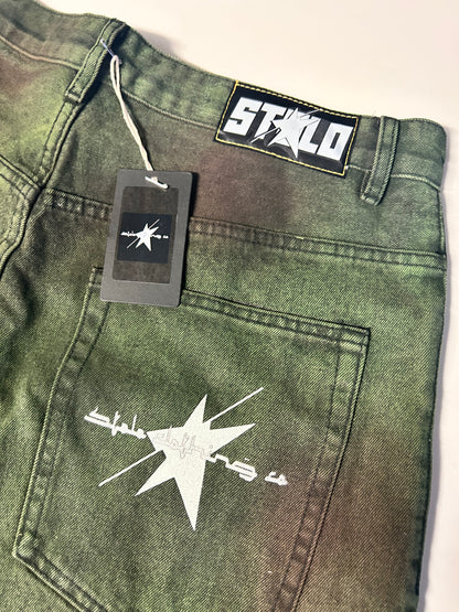 Stolo Clothing Co STARCHILD Aurora Baggy Unisex Faded Green Denim Jeans
