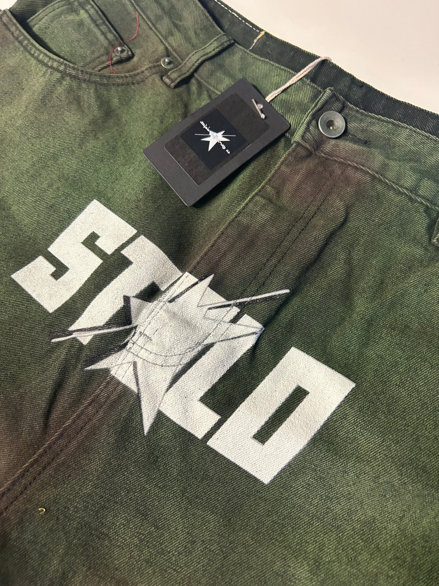 Stolo Clothing Co STARCHILD Aurora Baggy Unisex Faded Green Denim Jeans