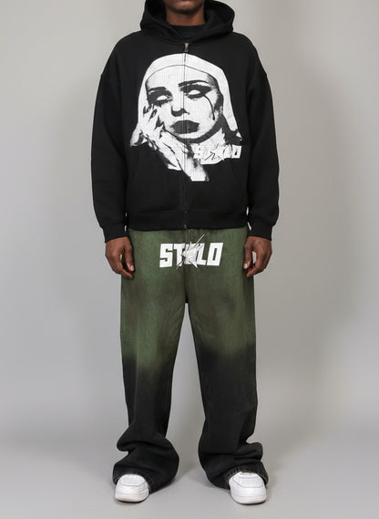 Stolo Clothing Co STARCHILD Aurora Baggy Unisex Faded Green Denim Jeans