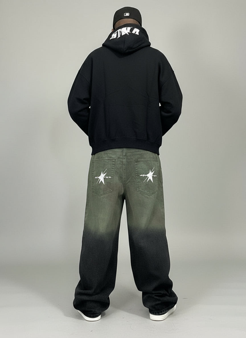 Stolo Clothing Co STARCHILD Aurora Baggy Unisex Faded Green Denim Jeans