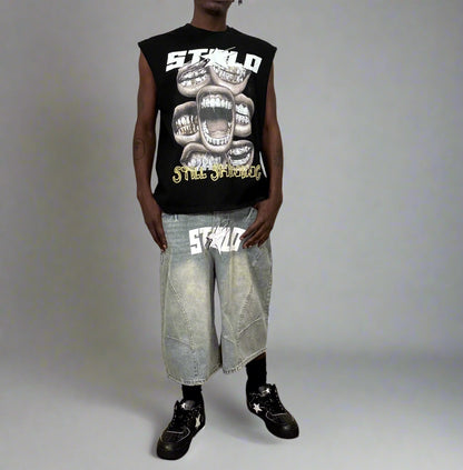 Limited Edition Stolo Clothing Co STILL SHINNING Raw Edge Cotton Tank Top Tee