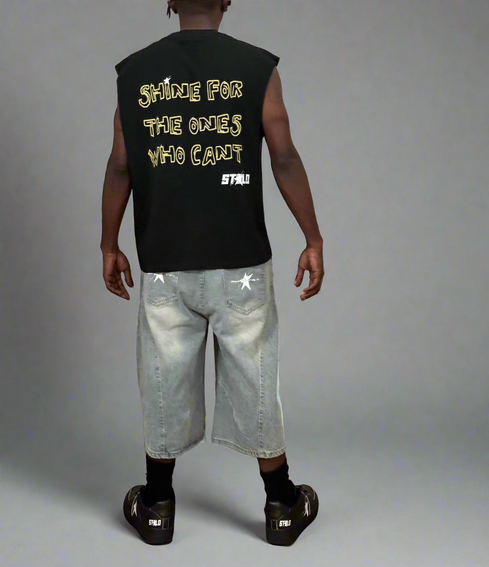 Stolo Clothing Co STILL SHINNING Raw Edge Cotton Tank Top Tee