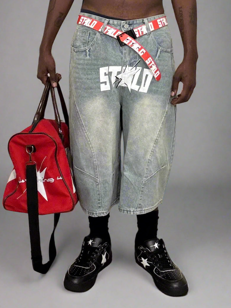 Stolo Clothing Co STARCHILD Unisex Wide-Leg Curved Blade Denim Shorts (JORTS)