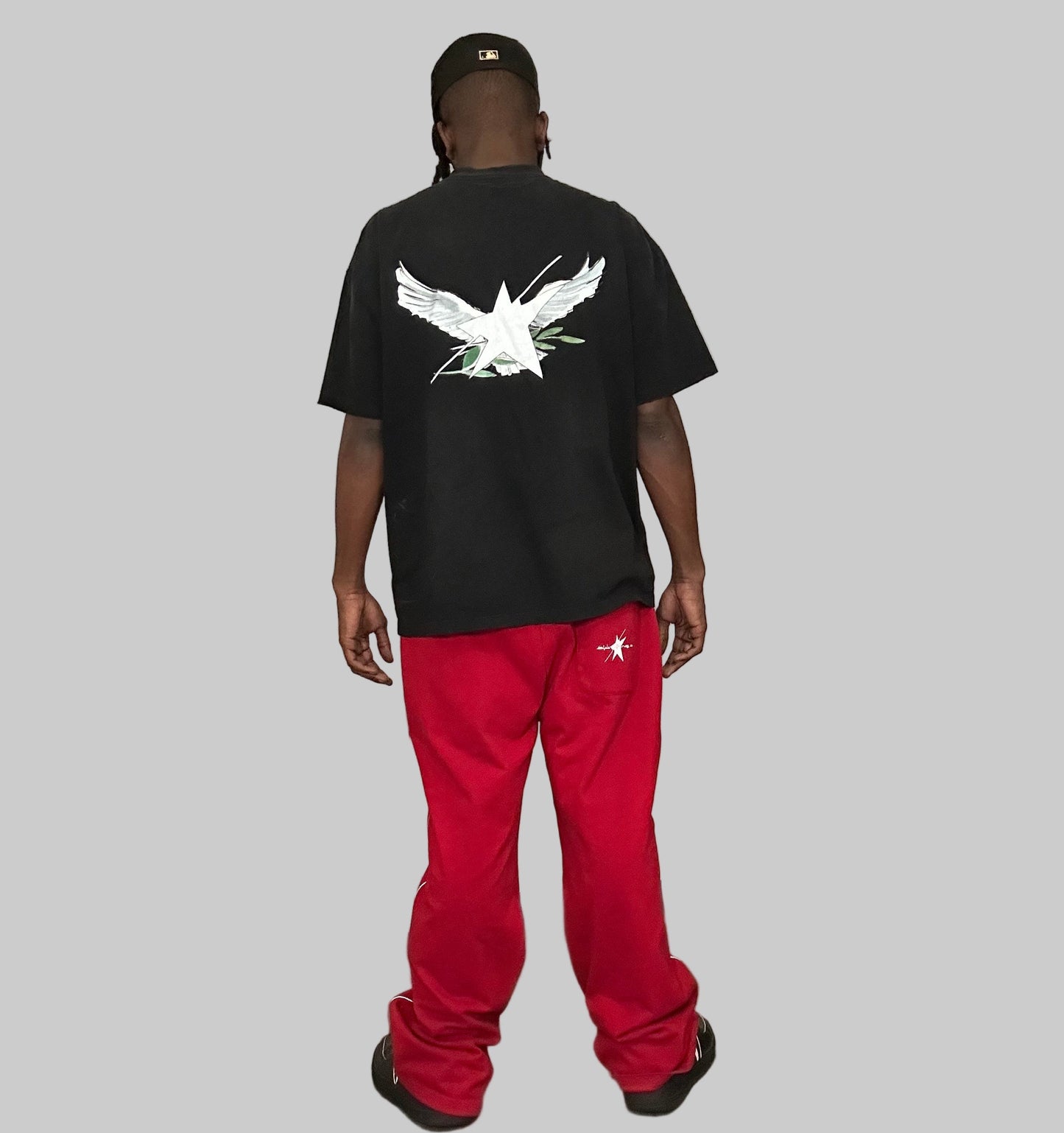 Stolo Clothing Co Birdies Minimalistic Hand-Frayed Sunfaded Tee [ BLACK , PINK & BLUE ]