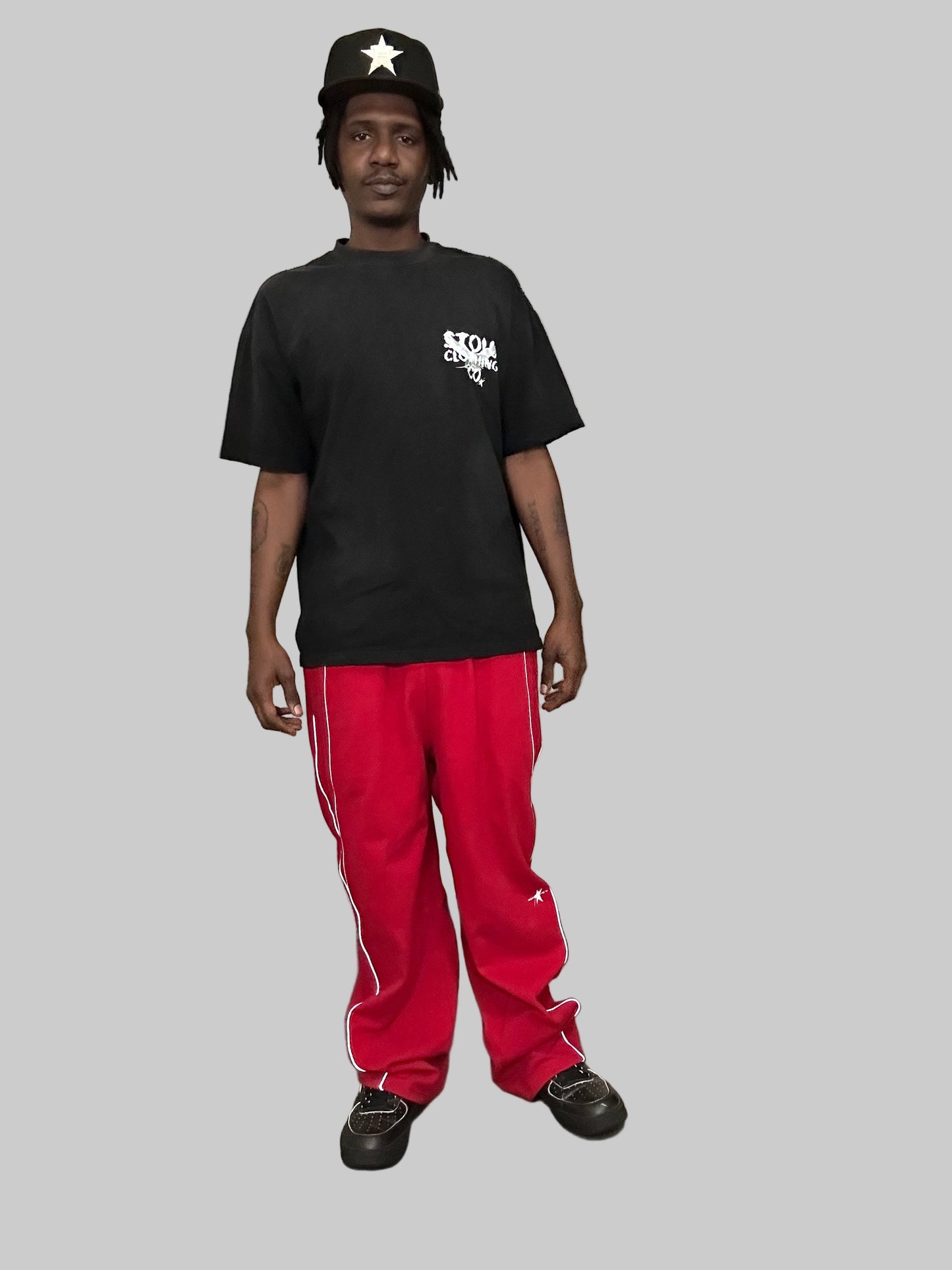 Stolo Clothing Co Birdies Minimalistic Hand-Frayed Sunfaded Tee [ BLACK , PINK & BLUE ]